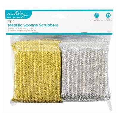 Multi Metallic Scouring Pads - Pack of 8