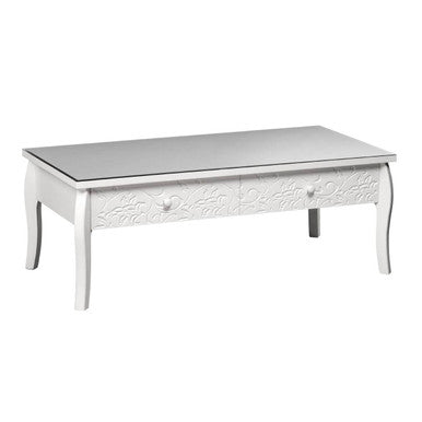 Chamonix White Coffee Table with Drawers