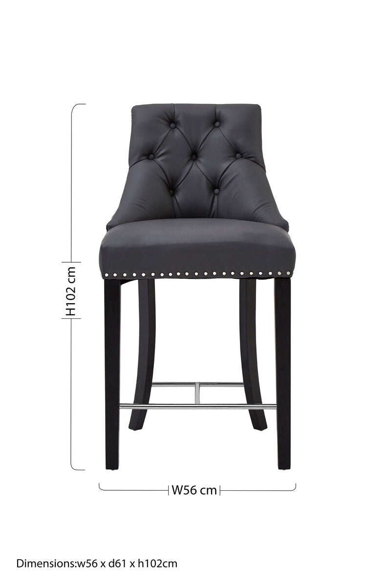 Regents Park Grey Faux Leather Bar Chair