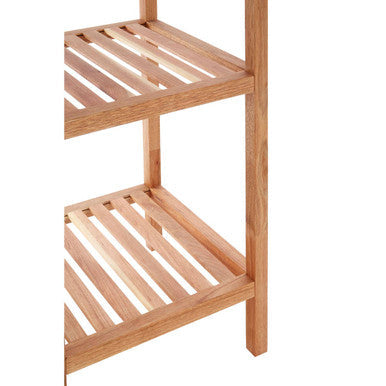 Arla 5 Tier Walnut Wood Tall Shelf Unit
