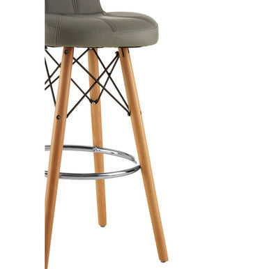 Stockholm Grey Leather Effect Bar Stool