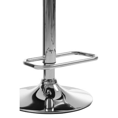 Baina White Quilted Chrome Base Bar Stool