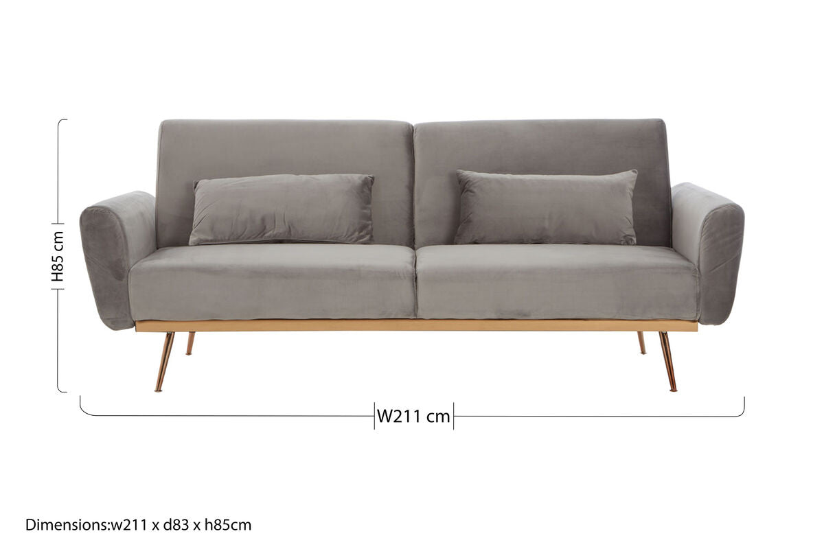 Grey Velvet Sofa Bed, Hatton