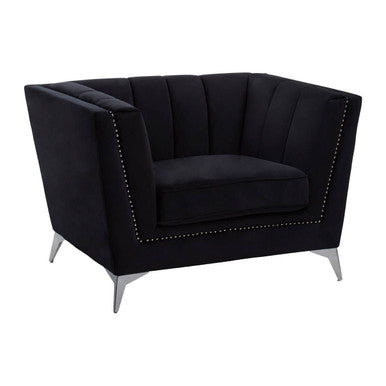 Hansa Black Velvet Chair