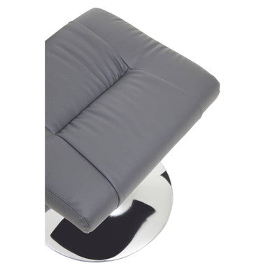 Denton Grey Leather Effect Reclining Chair And Footstool