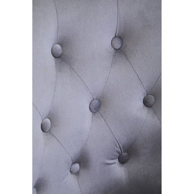 Loretta Grey Velvet Tufted Chair