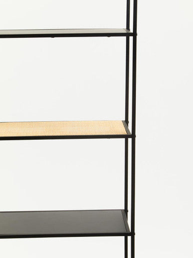 Depok Rattan And Metal Five Tier Shelf Unit