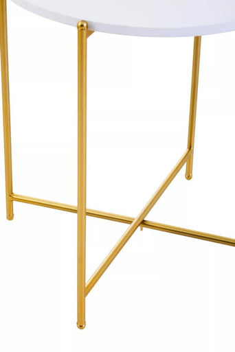 Trosa White and Gold Side Table