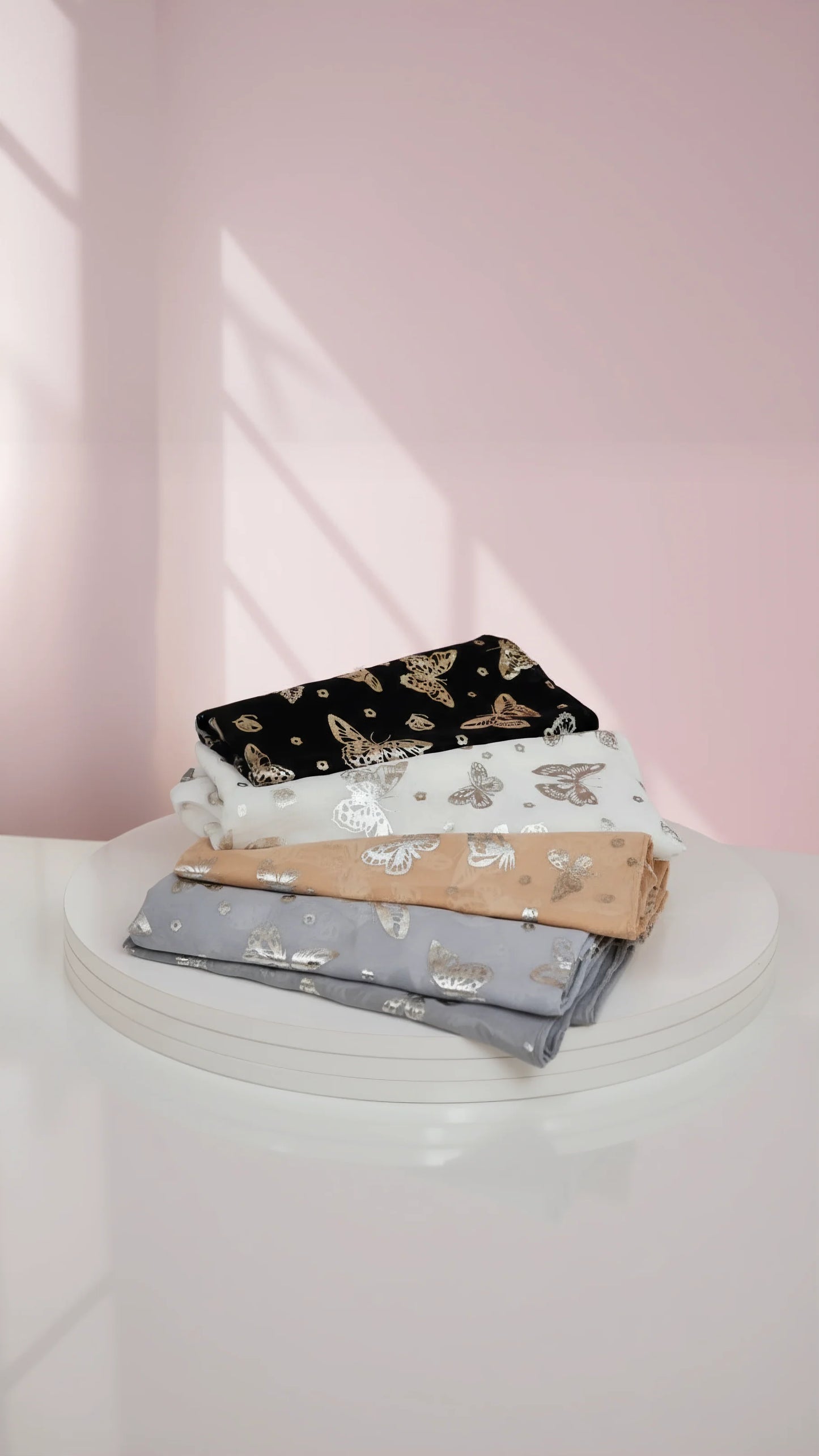 Butterfly Shimmer Silver Foil Scarf Pack of 12