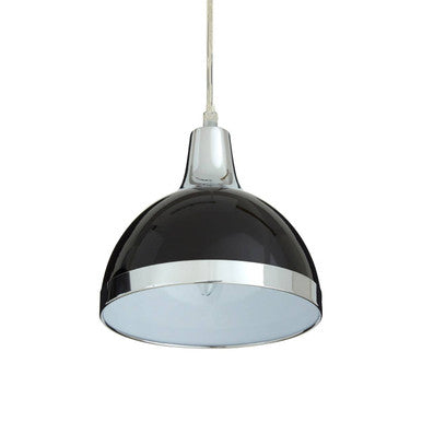 Jasper Black Shade And Chrome Pendant Light