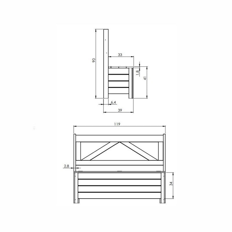 Balcony Storage Bench - 2 Seat Green Tint by EKJU