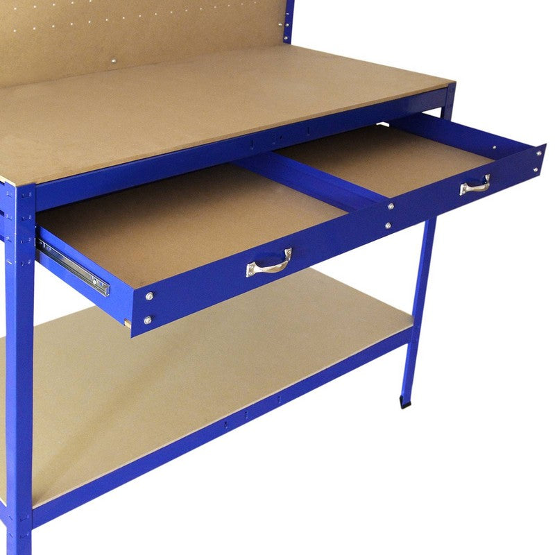Raven Q-Rax 3' 11" x 1' 11" Not Applicable Workbench with Pegboard, Drawer & Light - Classic