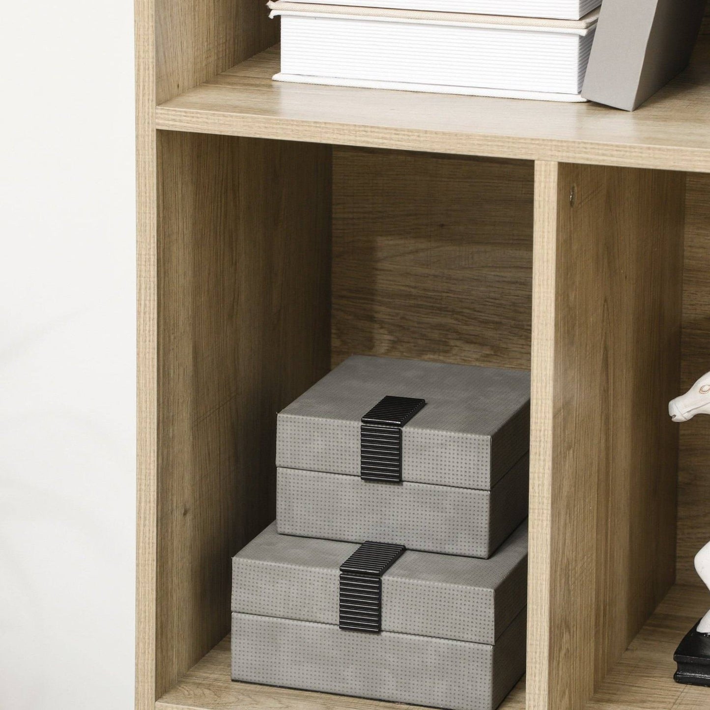 Modern Bookcase with Bottom Cabinet and 6 Open Shelves