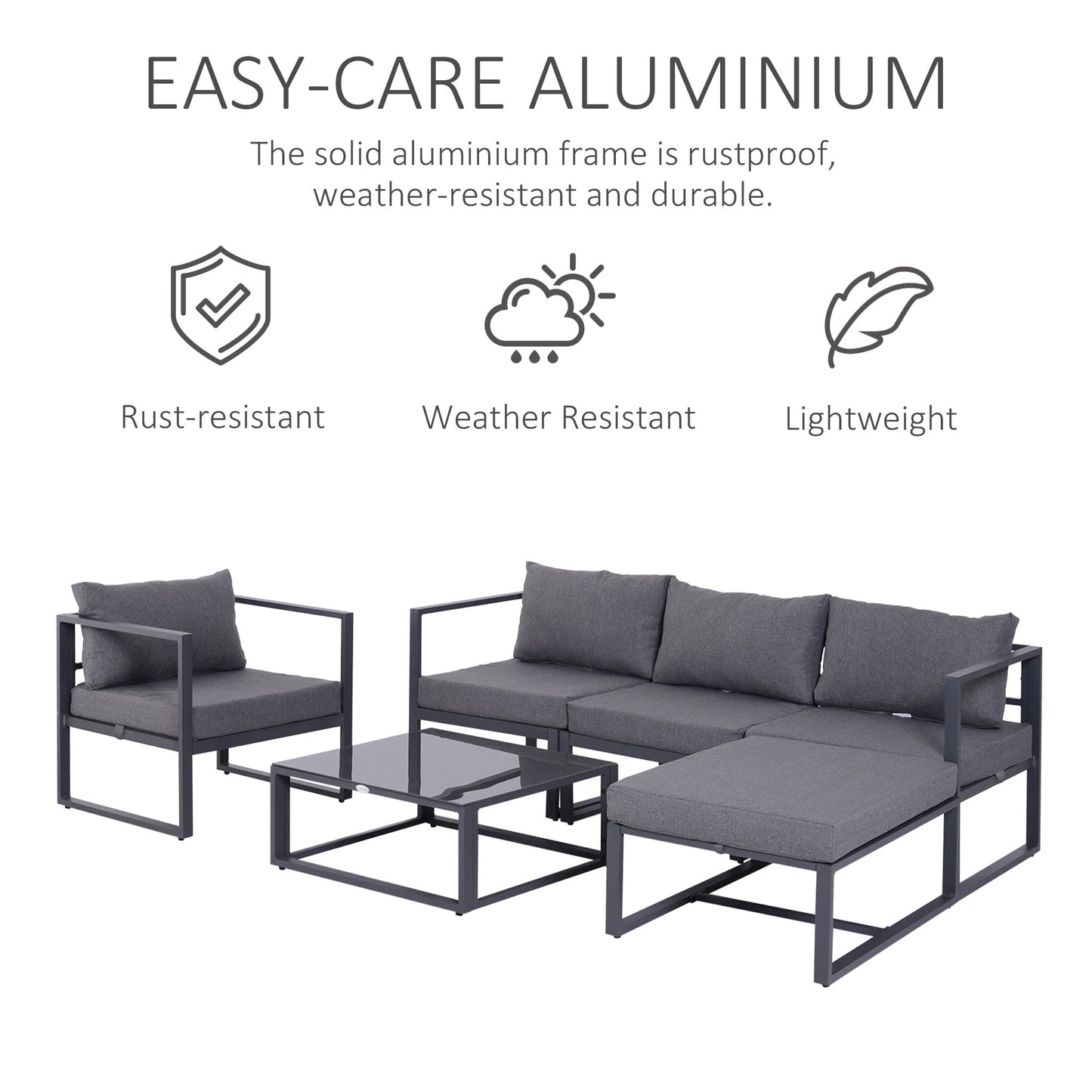 6-Piece Sectional Sofa Set W/Cushions