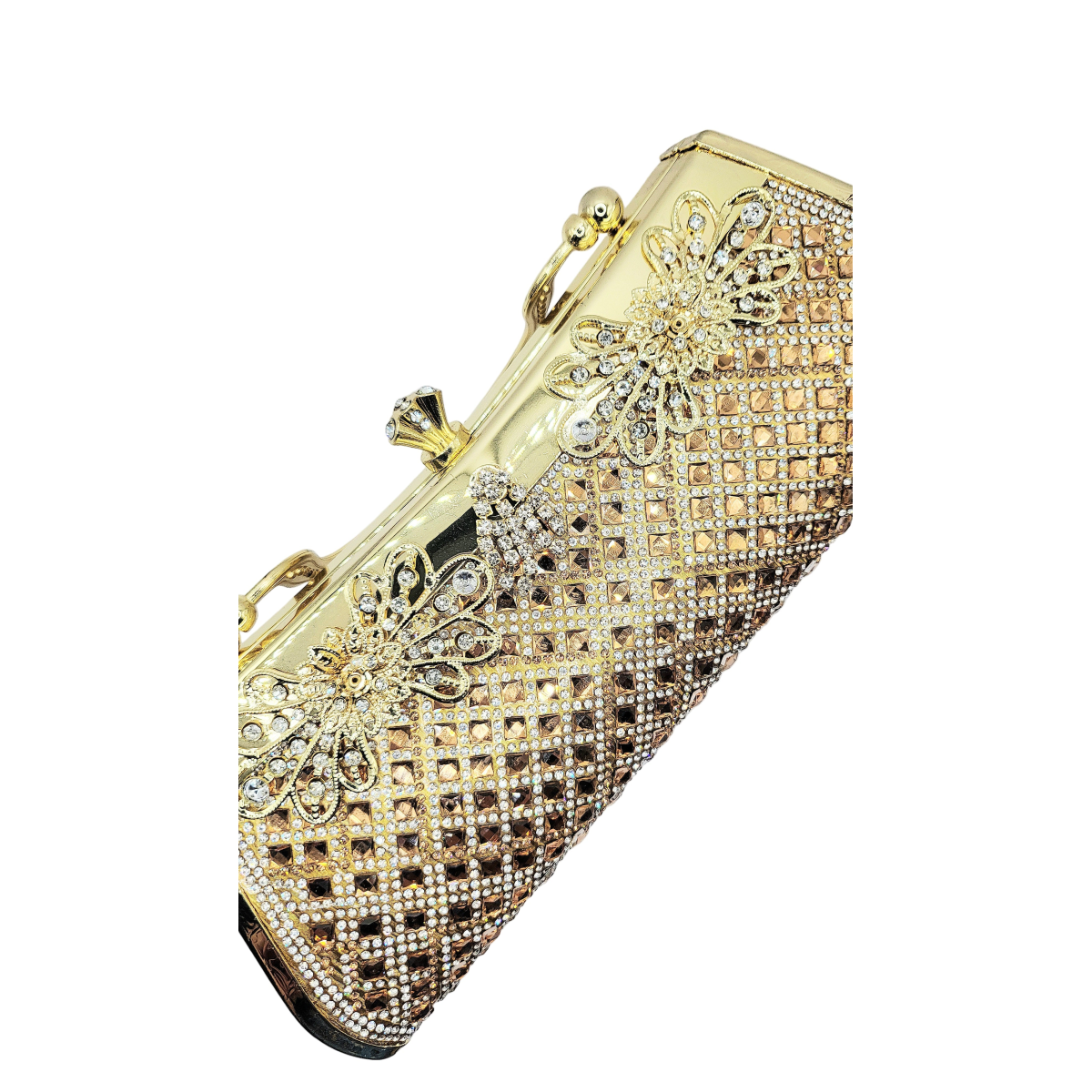 Mirrored Oblong Crystal Clutch bag