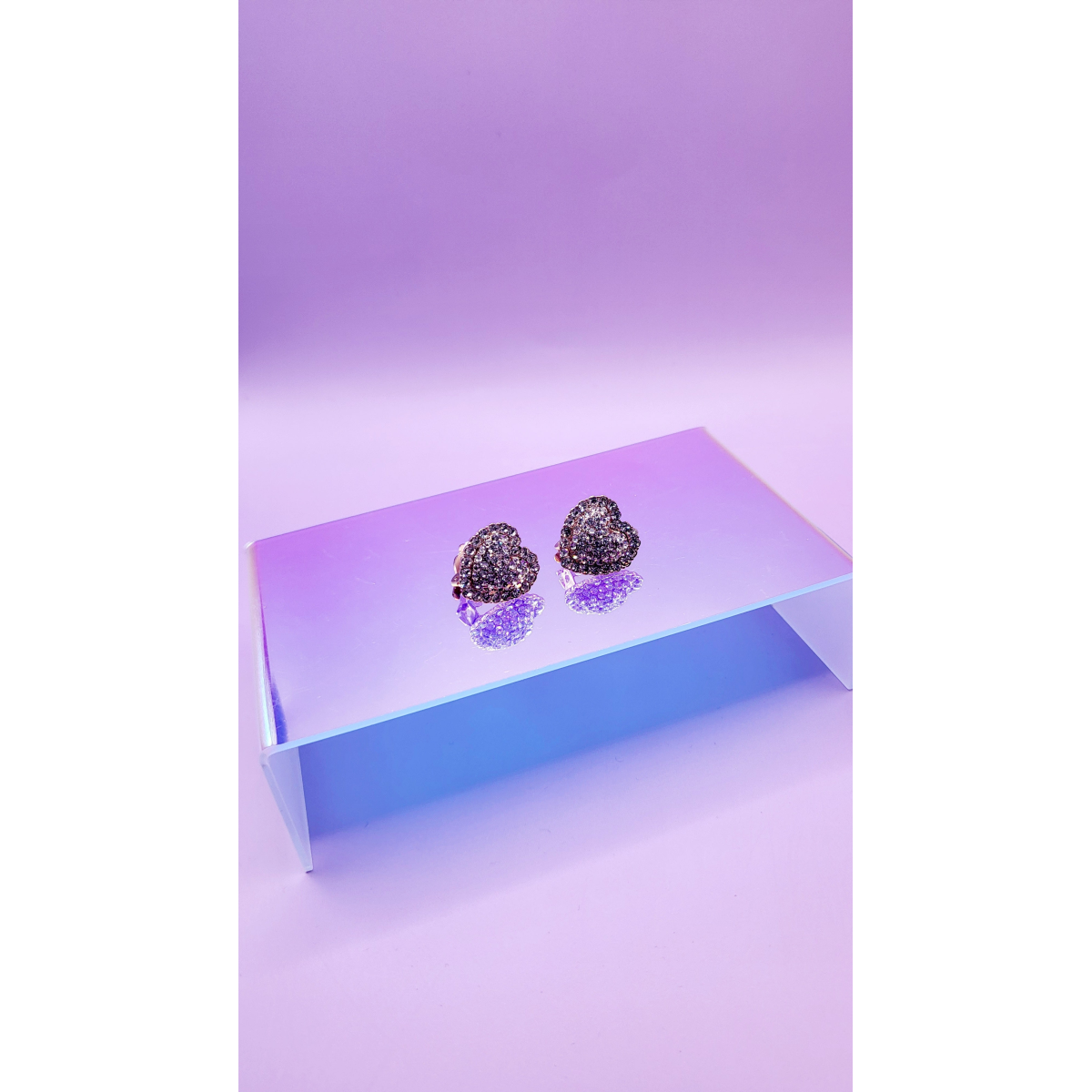 Luxe Heart Crystal Non Pierced Clip On Earrings