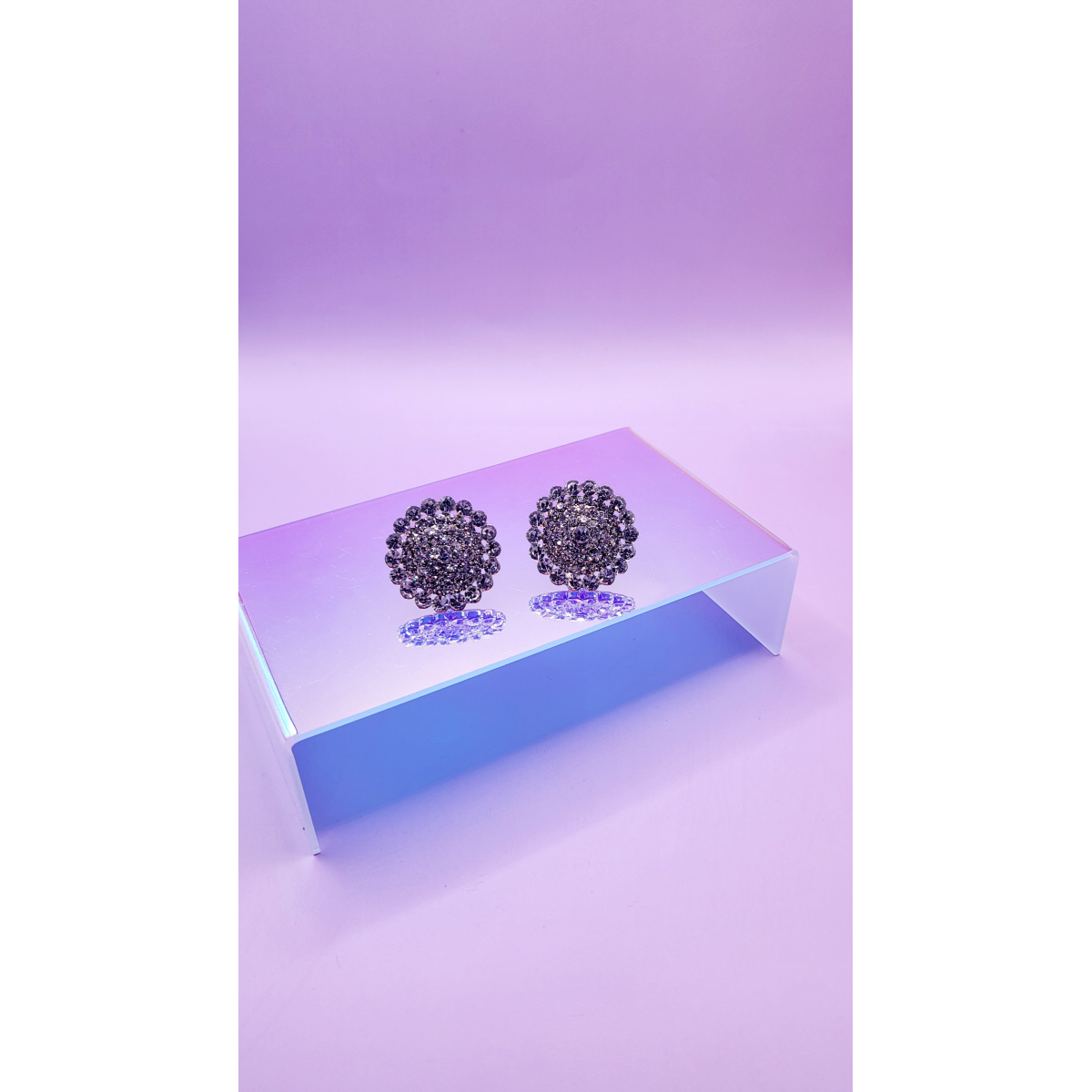 Cluster Crystal Non Pierced Clip On Earrings