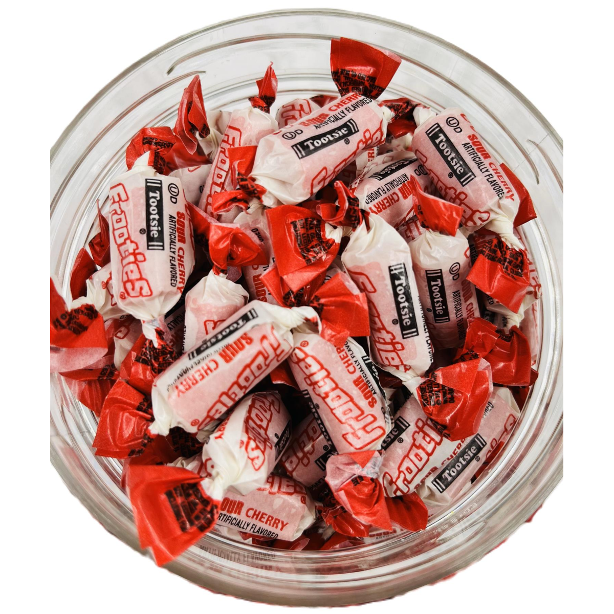 Simway Sweets Jar 680g - Tootsie Frooties Sour Cherry Flavour - Individually Wrapped American Sweets - Approximately 180 Pieces