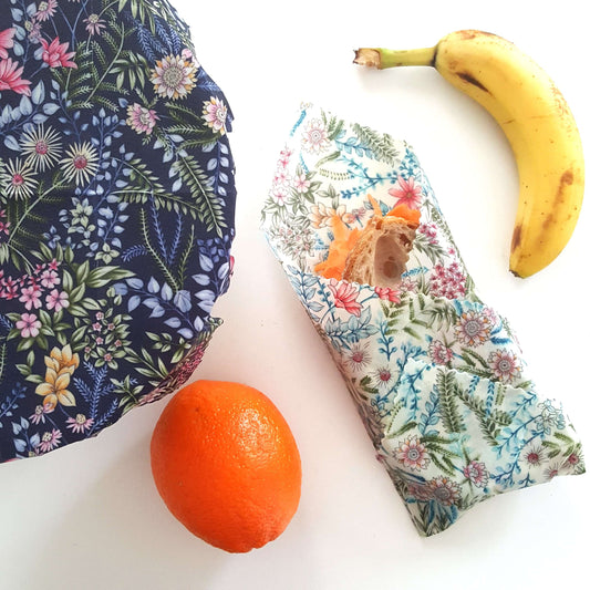 *Set of 2 Large Handmade Beeswax Wraps | Botanical
