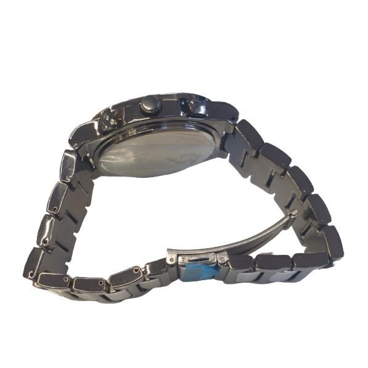 NY LONDON GENTS BLING WATCH PI-7644 SILVER-BLACK