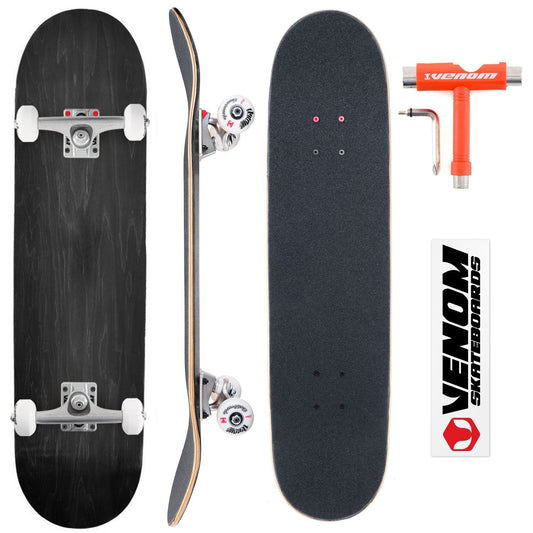 Venom Core Complete Built Skateboard - Black/Raw - 7.5