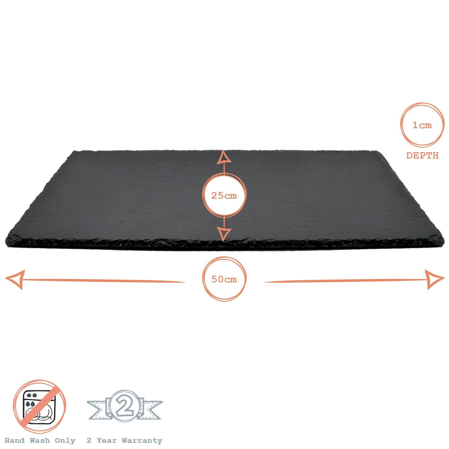 50cm x 25cm Rectangle Slate Table Runner
