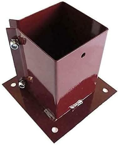 1 x 75mm x 75mm Galvanised Steel Bolt Down Fence Post Support Holder