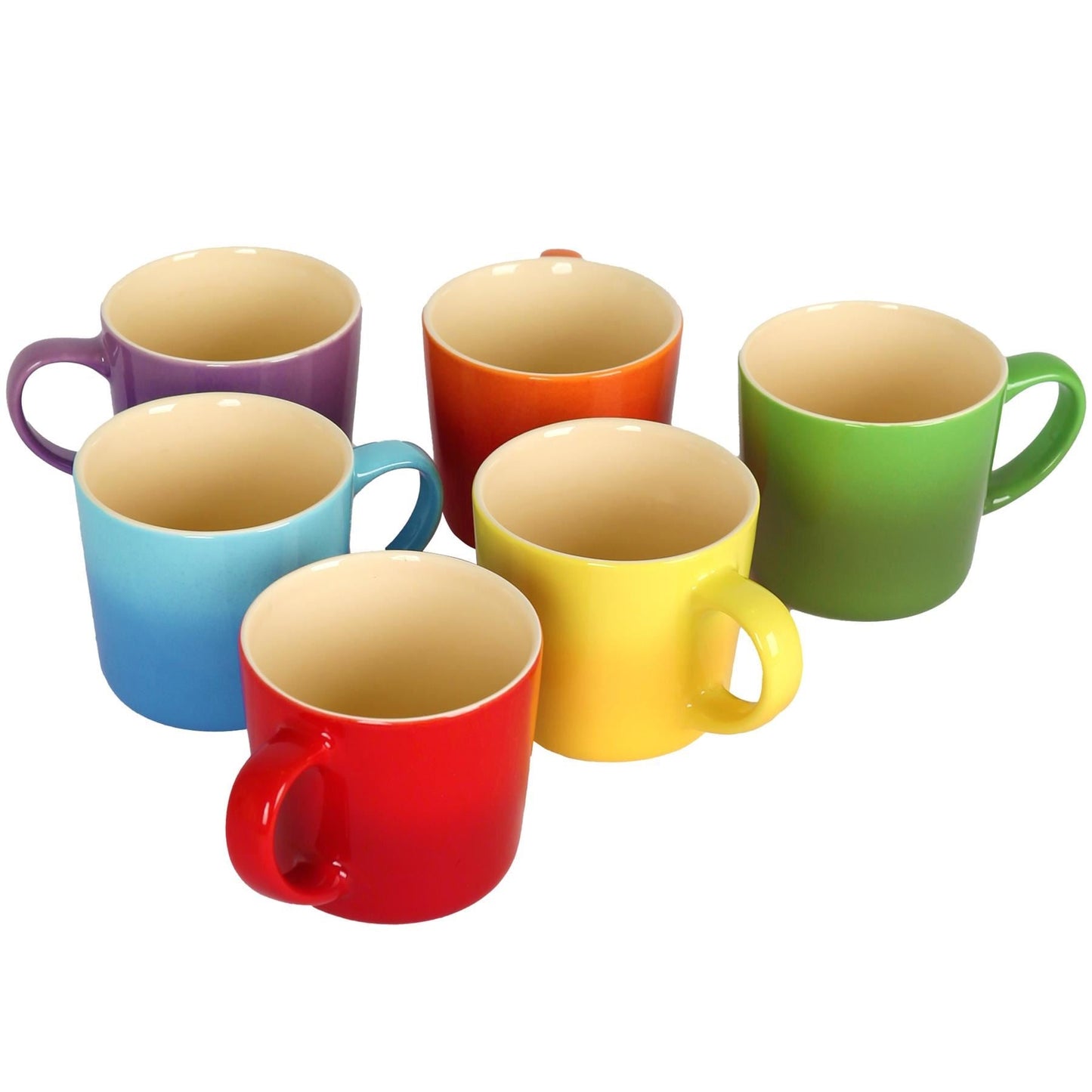 330ml Rainbow New Bone China Ombre Mugs - Pack of Six