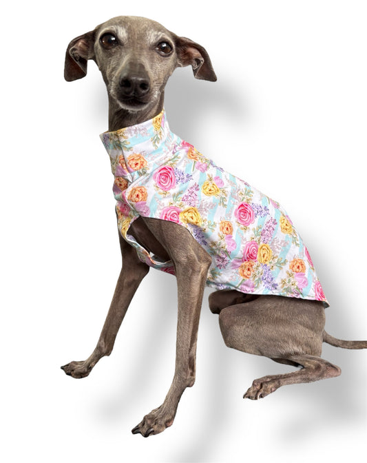 Puppy Jersey Vest - Floral Stripe
