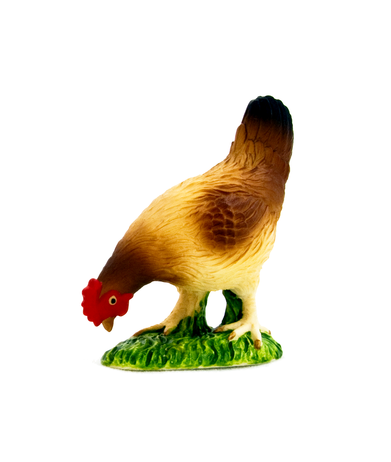 Hen Eating Toy Farmyard Animal Figurine