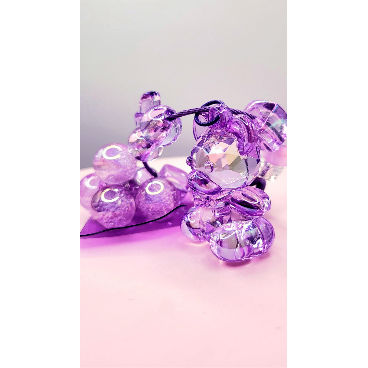 Teddy Bear Bubble Keyring, Phone Charm & Bag Accessory