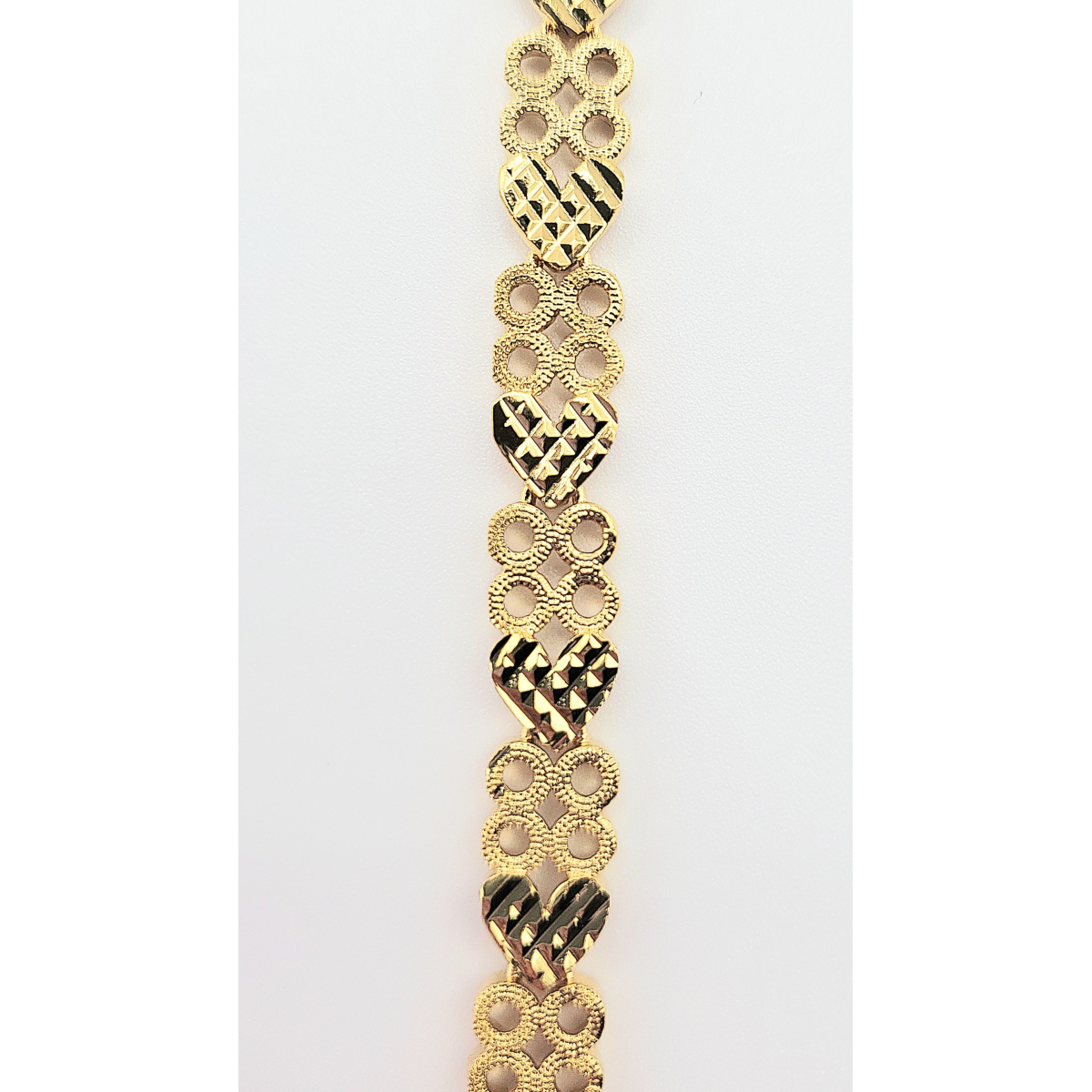 Elements Hearts Shiny Gold Link Bracelet