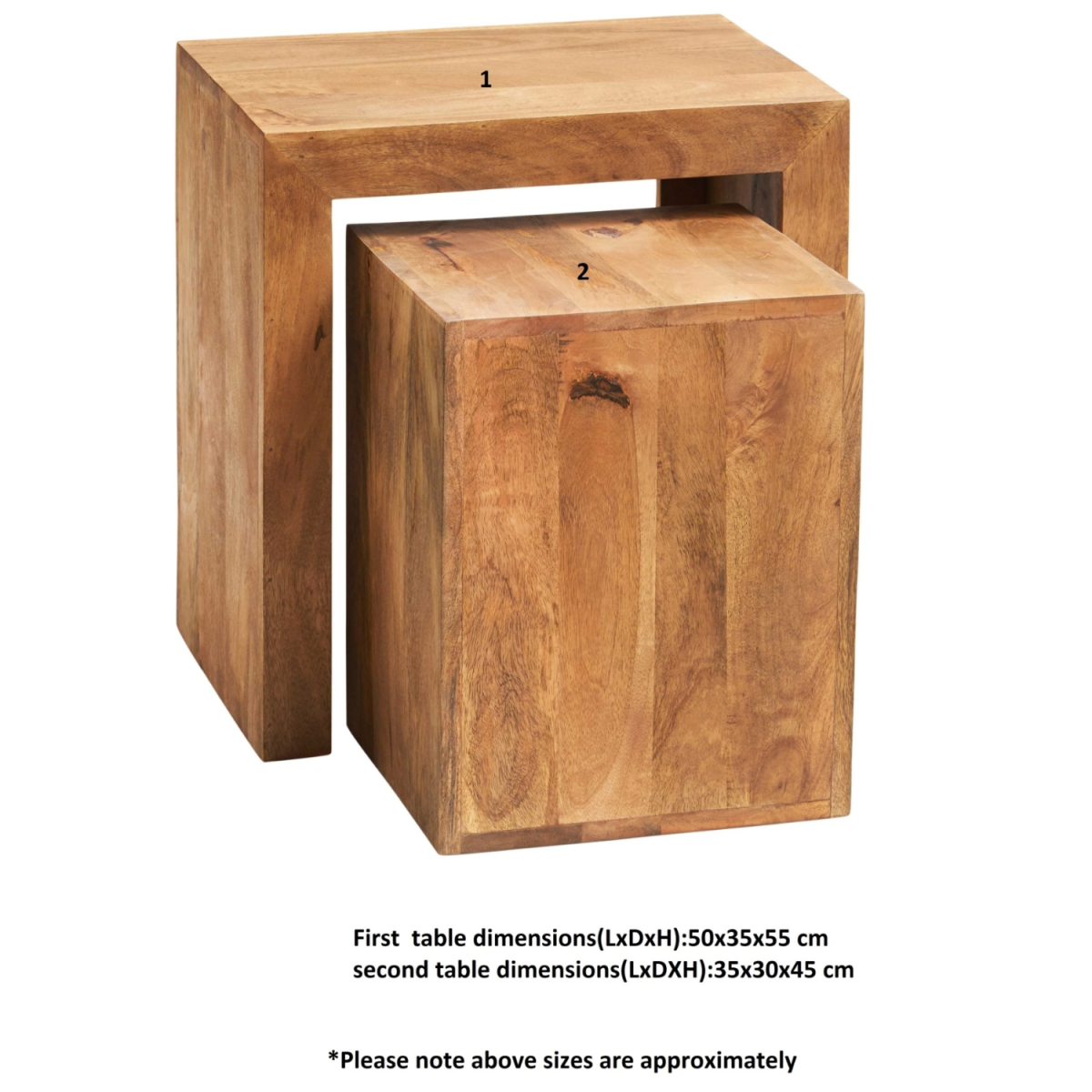 Toko Light Mango Cubed Nest Of 2 Tables