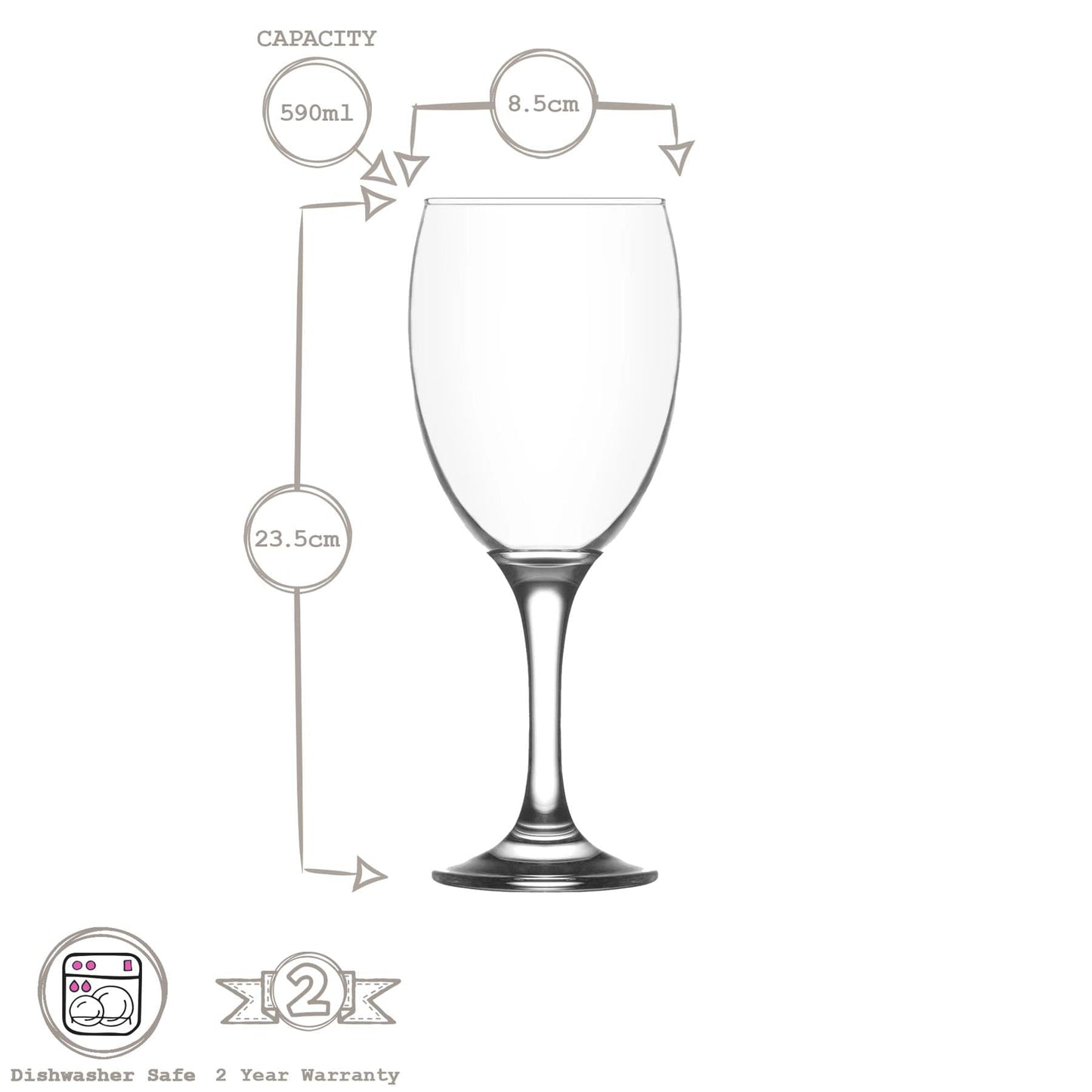 590ml Empire Red Wine Glasses - Pack of Six