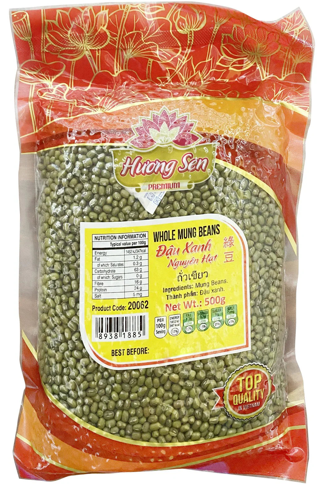 HUONG SEN Whole Mung Beans 500g