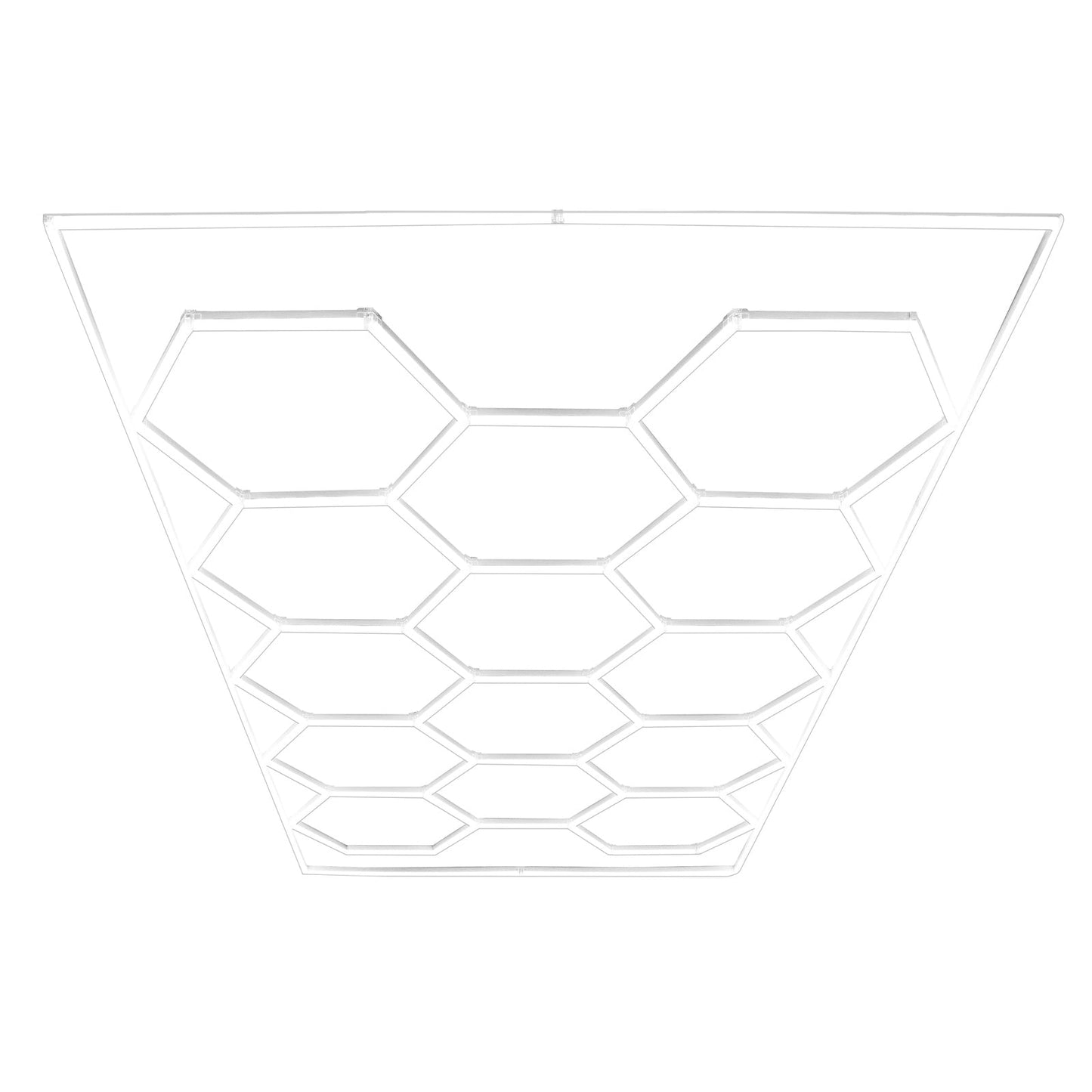 Hexagon LED Light & Vented Garage Floor Tiles x 120 With Edges - Black