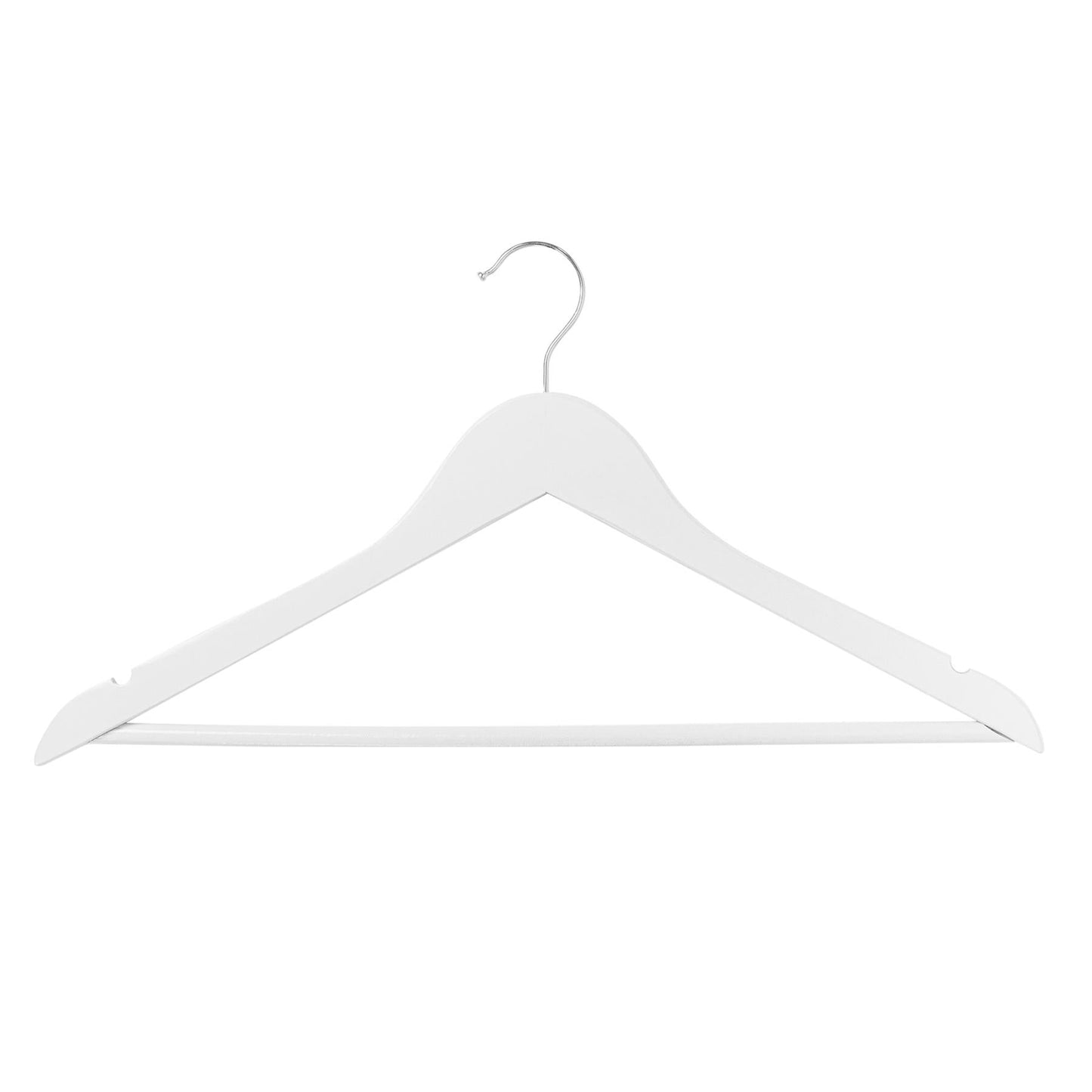 White Wooden Coat Hangers - Pack of 10