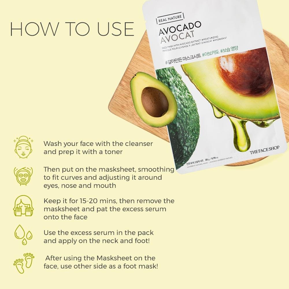THE FACE SHOP Real Nature Avocado Face Mask 35g