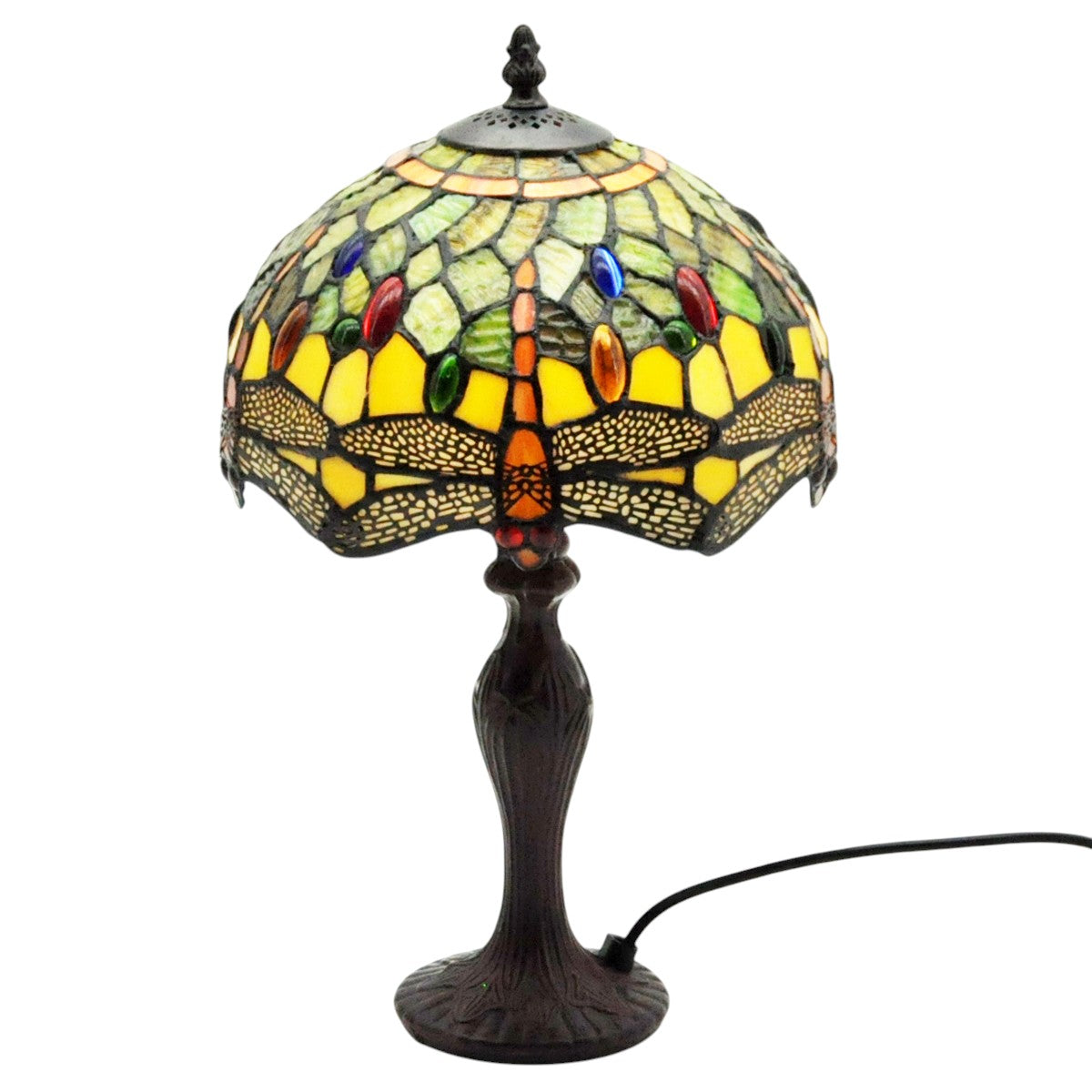 10" SHADE GREEN DRAGONFLY TIFFANY LAMP