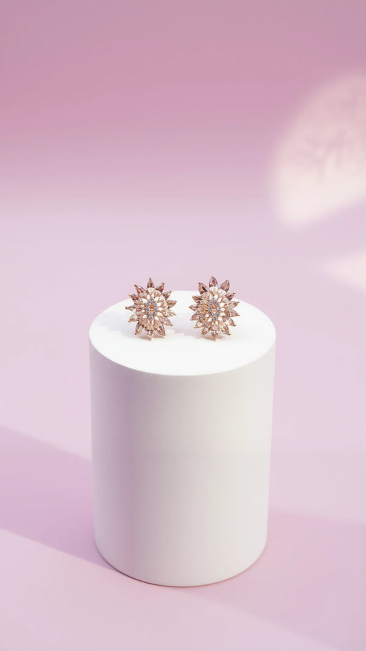Flower Crystal Stud Earrings