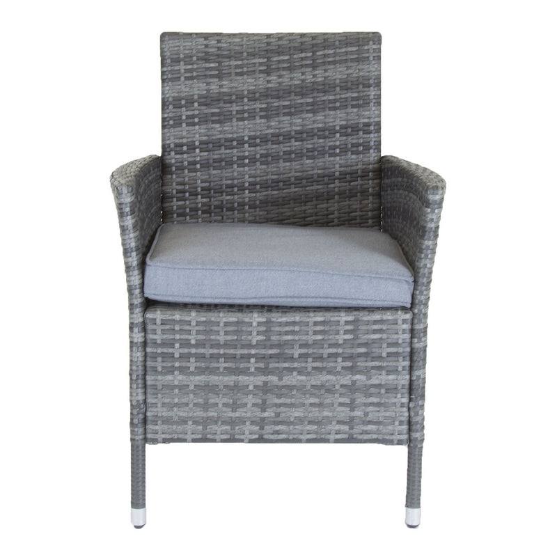 Essentials Rattan Garden Patio Dining Set by Wensum - 6 Seats Grey