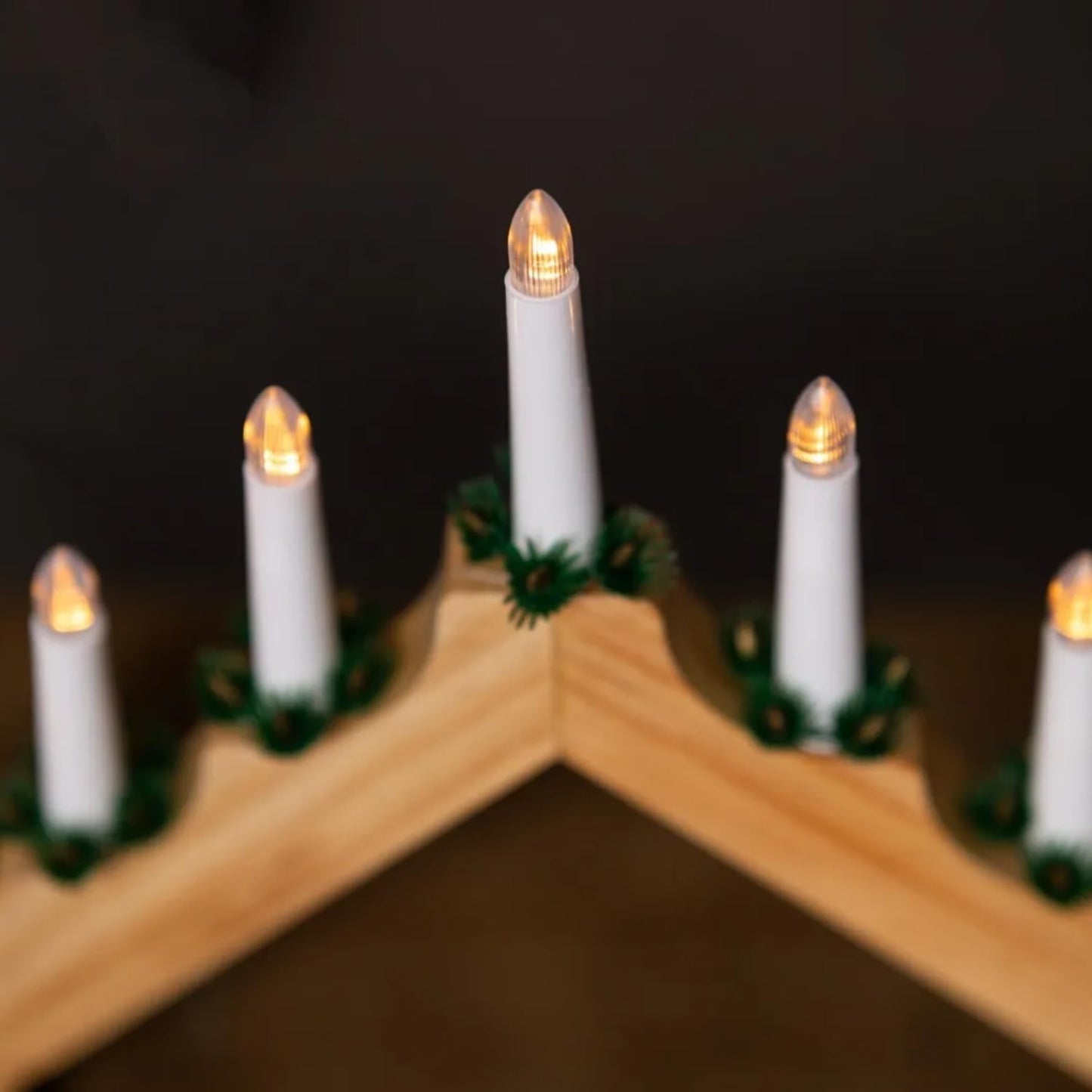 Natural Wooden LED Christmas Candle Bridge