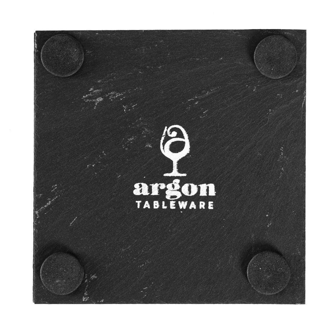 Black Square Linea Slate Coasters - Pack of Six