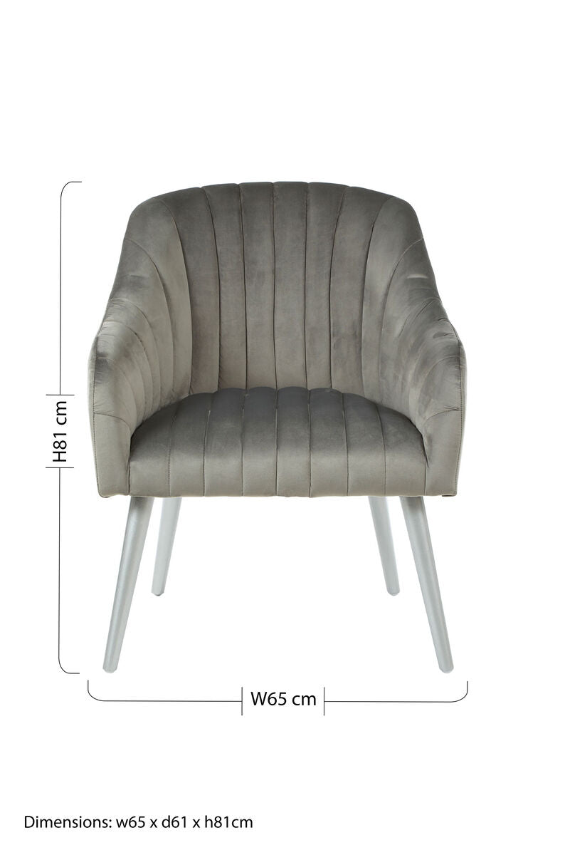Louxor Grey Fabric Armchair