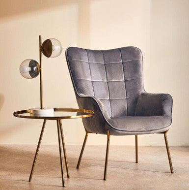 Corra Gold Finish Mirrored Top Side Table