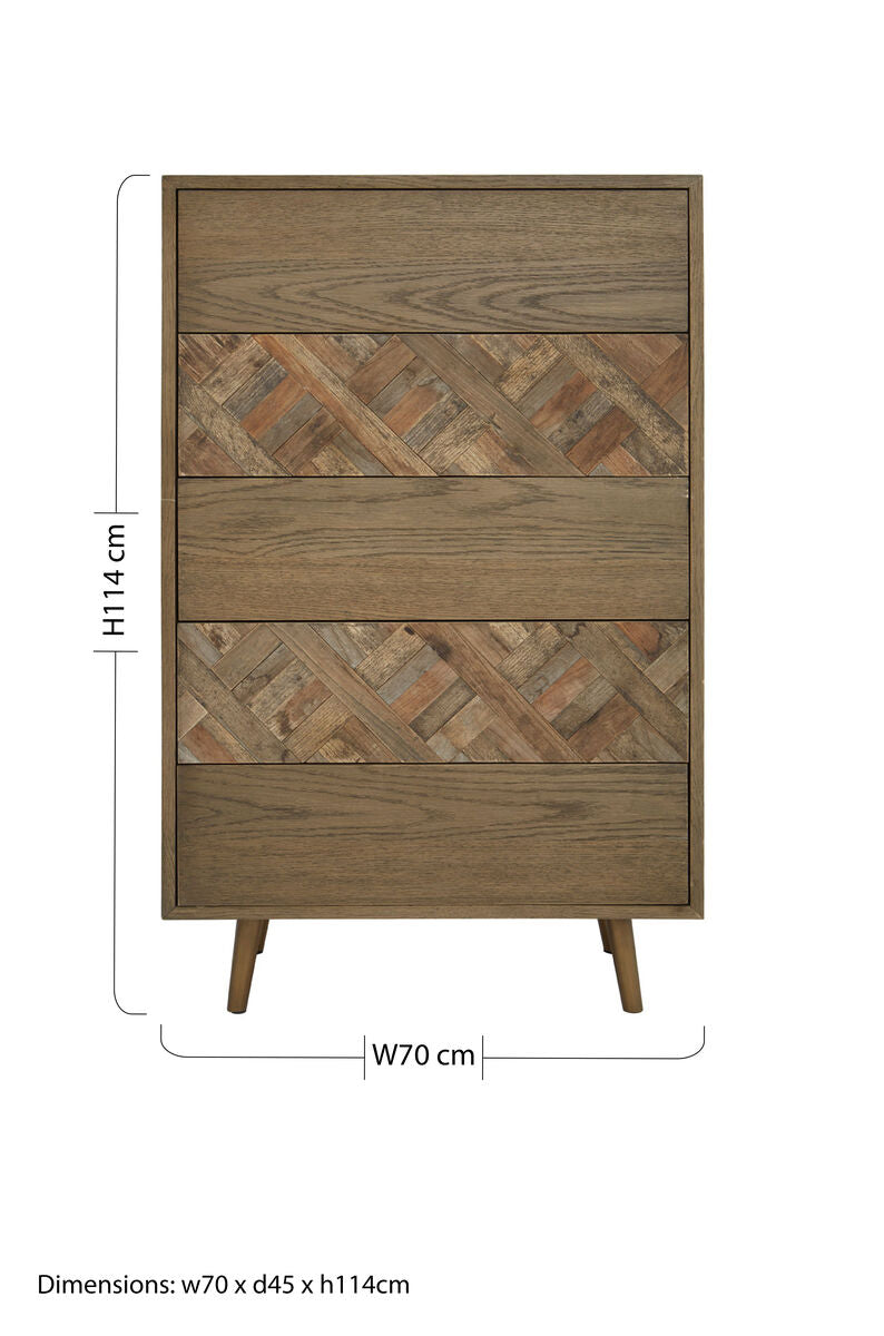 Salvar Wooden Chest of 5 Drawers