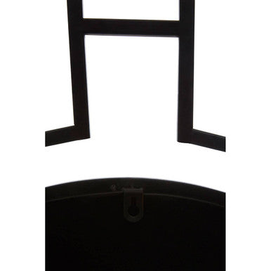 Jalal Black Metal Frame Round Wall Mirror