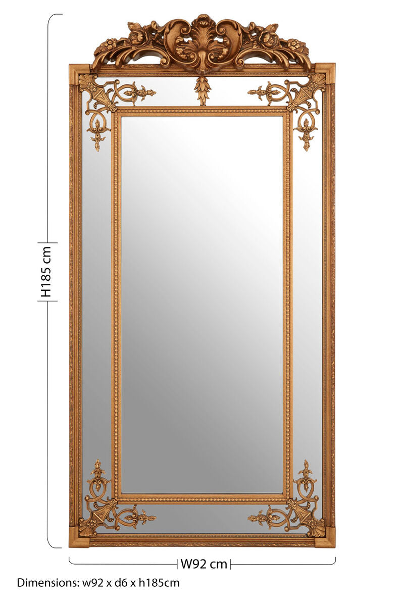 Deymonte Ornate Mirror with Gold Finish