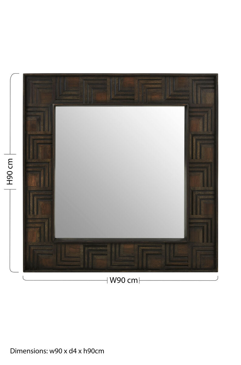 Surat Mango Wood Square Wall Mirror