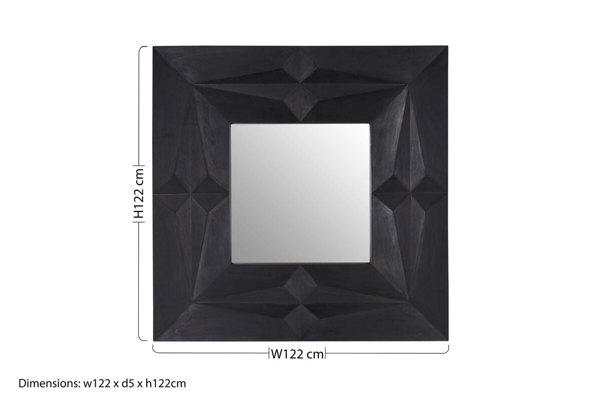 Sabari Black Finish Square Wall Mirror
